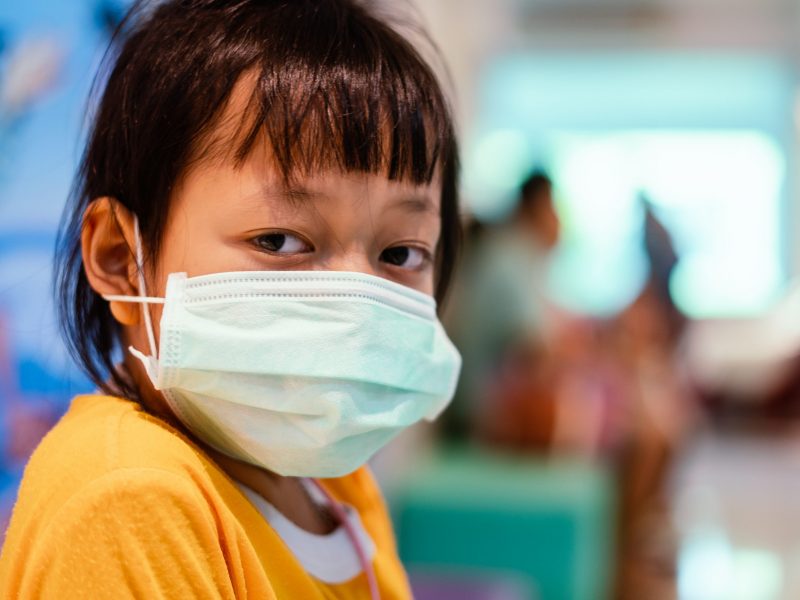 girl wearing face mask